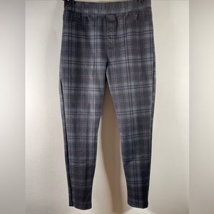 Sanctuary Grey red black plaid leggings size M
